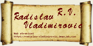Radislav Vladimirović vizit kartica